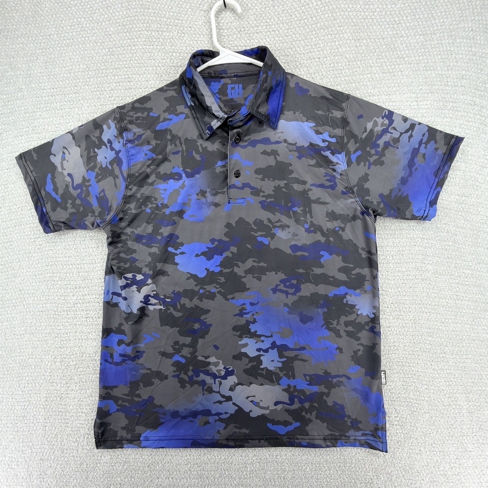 Greater Half Golf Polo Shirt Mens Medium Camo Print Performance Stretch GH